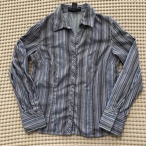 Geoffrey Beene Sport Button Up Cotton Shirt Striped Long Sleeve Collared 90s Y2K